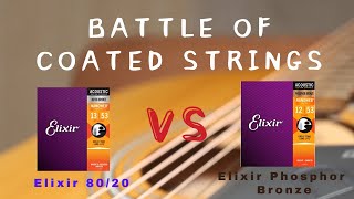 Elixir Phosphor Bronze vs Elixir 8020 Acoustic Guitar Strings Comparison [upl. by Bullen203]