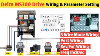 Delta MS300 Drive WiringDelta Drive Reverse Forward WiringDelta Drive Parameter Setting [upl. by Nuhsal525]