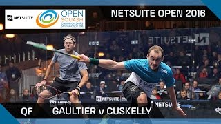 Squash Gaultier v Cuskelly  NetSuite Open 2016  QF Highlights [upl. by Ryter]