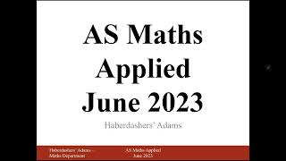 AS Maths  2023  Mech  Q2 [upl. by Norrehc]