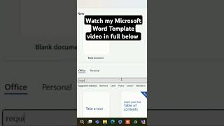 How to search for and use a Microsoft Word Template msword mswordtutorials wordtemplates [upl. by Naejeillib341]