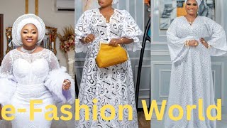 Nigerian Fashion Styles 2024  Stunningly Sparkling White Cord Lace Dress Styles For Beautiful Women [upl. by Henrik]