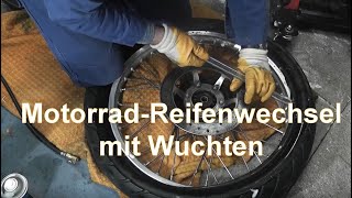 MotorradReifenwechsel mit Wuchten [upl. by Bonnell]