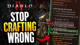 Diablo 4  STOP Crafting WRONG in Season 4 Diablo 4 Tips amp Tricks [upl. by Nosredna787]