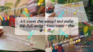 AL exam එකට මම වැඩ කරපු Time table එක🍃📚✨🎓timetable studytips srilanka trendingvideo viralvideo [upl. by Rist]