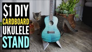 1 DIY CARDBOARD UKULELE STAND  DO IT YOURSELF [upl. by Milly]