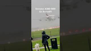 Emirates A380800 Go Around Due to Horrible Rainy Weather Conditions emirates a380 planespotting [upl. by Entwistle]