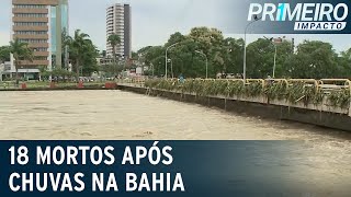 Chuvas na Bahia rio em Itabuna sobe quase 10 metros  Primeiro Impacto 271221 [upl. by Cyprio]