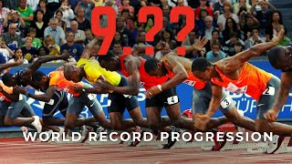 The History of 100m World Records  Progression to 958 [upl. by Adnac]