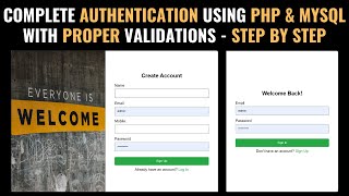Complete PHP Authentication System with MySQL  Fullstack Project 2024🔥🔥 [upl. by Ennaylloh]