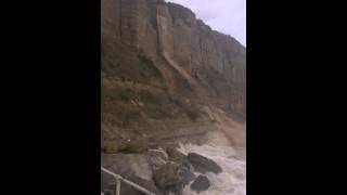 Cliff fall Huge Land slide Rock slide into the sea in Hastings Old town East Sussex Part 1 [upl. by Ettezzil316]