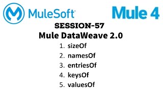 MuleSoft  Mule ESB 4  Session 57  Mule dataweave 20  keysOf valuesOf entriesOf sizeOf [upl. by Gilpin]