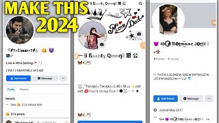 How to create facebook stylish smile name id  How to create stylish name facebook account 2024 [upl. by Navetse130]