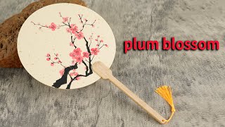 Mesmerizing Plum Blossom Fan Ink Painting [upl. by Sivrad]