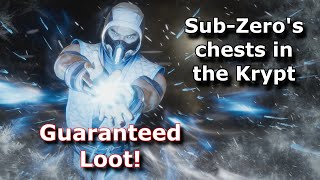 MK11 Krypt  All chests with guaranteed SubZeros loot [upl. by Alyworth]