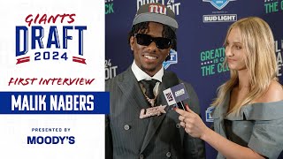 FIRST INTERVIEW Malik Nabers on Becoming a New York Giant  Giants Draft [upl. by Akined]