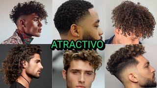 Cortes de pelo para hombres con CABELLO RIZADO moda 2025 [upl. by Ahsiemak762]