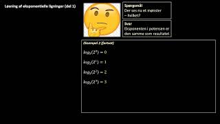 1 løsning af eksponentielle ligninger del 1 [upl. by Mij499]