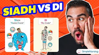 SIADH vs DI Diabetes Insipidus for nursing RN PN NCLEX [upl. by Mervin]