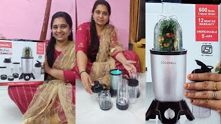 Cookwell Bullet Mixer Grinder Review600 Watts and 5 unbreakable jarsReview video in Tamil [upl. by Lanfri]