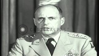 General Matthew B Ridgway in his speech in Japan talks about how the blood is traHD Stock Footage [upl. by Hen]