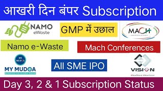 Mach Conferences And Events IPO  Namo eWaste Management IPO  My Mudra Fincorp IPO [upl. by Haseefan]