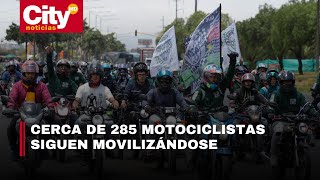 Motociclistas protestan en Bogotá piden regulación de aplicaciones y denuncian abusos  CityTv [upl. by Lawtun]