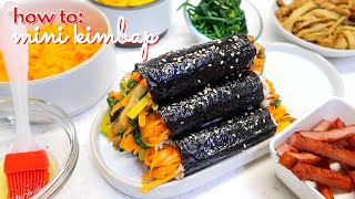 How to Mini Kimbap  Get the Carrots PaperThin [upl. by Brufsky771]