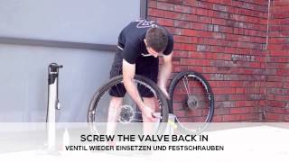 Tubeless Sealant Refill Procedure  Nachfüllen von TubelessDichtmittel by RevolutionSporteu [upl. by Dnalevelc426]