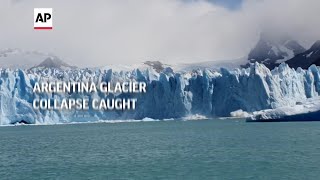 Argentina glacier collapse caught on camera [upl. by Moseley]