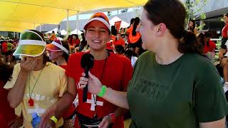 The Year 11 Media Team interview Year 12 students at the Catherine McAuley swimming carnival [upl. by Jaqitsch]