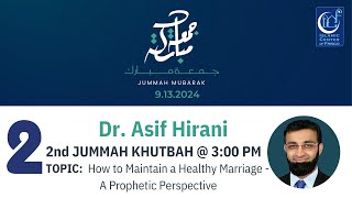 How to Maintain a Healthy Marriage Imam Asif Hirani  91324 [upl. by Ruenhcs]