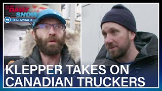 Jordan Klepper Challenges AntiVax Canadian Truckers  The Daily Show [upl. by Kitchen]