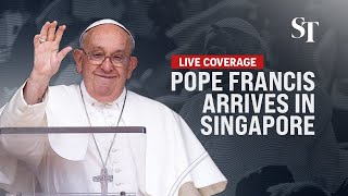 LIVE Pope Francis arrives in Singapore [upl. by Aliab]