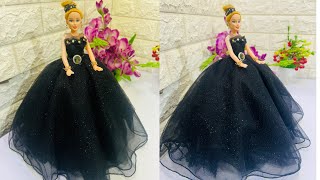 beautiful black colour doll dress its very beautiful 😍 dolldress knittercrafteryogita [upl. by Reel]