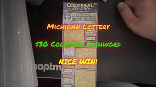 Lets play some WORDS  Michigan Lottery 30 Colossal Cashword  NICE WIN [upl. by Mady]