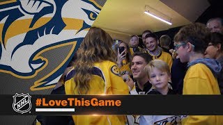 Viktor Arvidsson assists in surprise wedding proposal [upl. by Eilagam919]