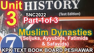 7th class History Unit 3 English medium  Muslim Dynasties  KPK New Text book 2022  Part 1 of 3 [upl. by Tillo]