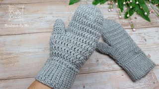 Crochet Easy Mittens Tutorial UPDATE [upl. by Eugene]