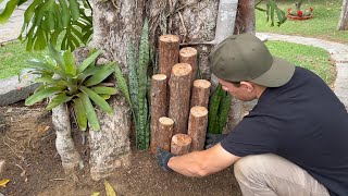 JARDIM EM TRONCO DE ÁRVORE Decore seu Quintal com Lindas Ideias [upl. by Igal]