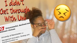 UCAS UNI APPLICATION EXPERIENCE  REJECTION  UNSUCCESSFUL UCAS  UNIVERSITY OF MANCHESTER [upl. by Swec462]