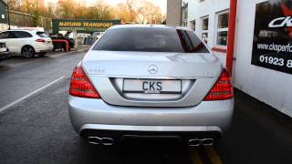 W221 S320CDI CKS Sport Exhaust with S65 Style tailpipes [upl. by Solim222]