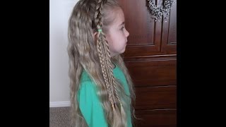 Hunger Games Katniss Hairdo  How to do a Triple Headband Braid Pretty Hair is Fun [upl. by Brennen]