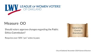 Pros amp Cons Oakland Measure OO Public Ethics Commission [upl. by Atikram53]