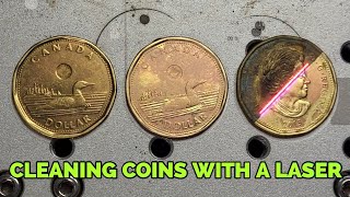 Cleaning coins with the fiber laser [upl. by Brote]