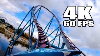 Mako Hyper Roller Coaster AWESOME 4K 60FPS Front Seat View SeaWorld Orlando [upl. by Anihpled]