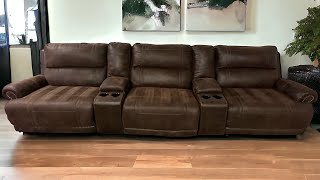 Brown Power Recliner Sectional Sofa  Used Furniture Stores New Jersey [upl. by Clerc]