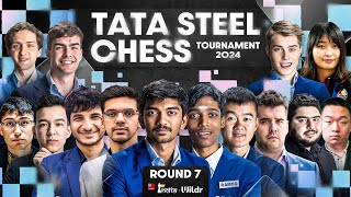 Tata Steel Chess 2024 Round 7  Anish Pragg Vidit Gukesh  Live Commentary by Amruta [upl. by Stock]