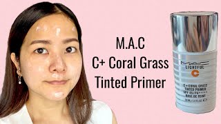 MAC C Coral Grass Tinted Primer Swatch  Review [upl. by Apilef]