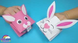 How to Make a Paper Bunny Hand Puppet  Easter Craft for Kids [upl. by Irah]